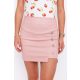 DOMI 4 oldalt gombos bengalin szoknya, púder rózsaszín, XL, Viktori