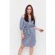BLUEBERRY off-the-shoulder tunic dress (striped)
