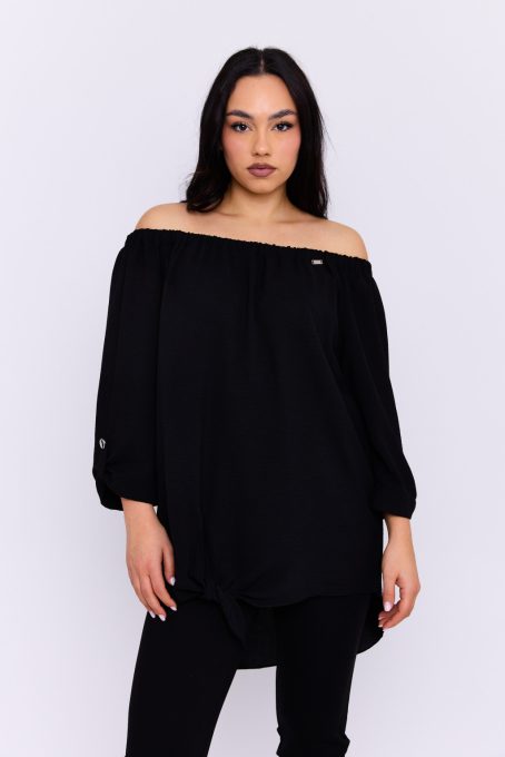 DEZMIN Klapnis, megkötős tunika, M, fekete, Tara Collection