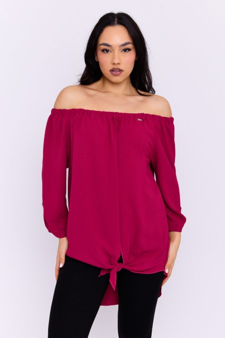 DEZMIN Klapnis, megkötős tunika, S, ciklámen, Tara Collection