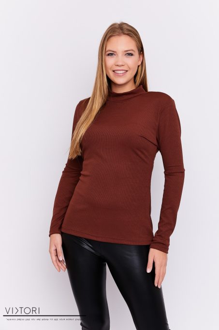 NINA  High-neck blouse  (brown)