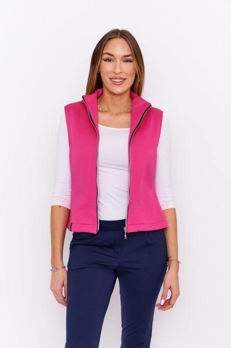NADIAH High-neck short vest with zipper