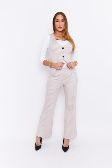 CINNIA High-rised wide-leg buttoned palazzo trousers