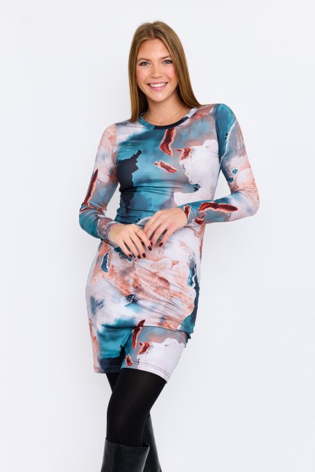 HAYLEY környakas ruha, mintás, M, Tara x Viktori, Young&Free Kollekció