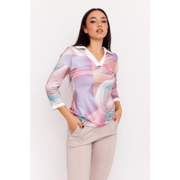   Napoli női felső, V-kivágással és gallérral, Tara x Viktori, mintás,S,Young & Free Kollekció