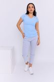 WENDY gombos vállú női póló,bordás,világoskék,M,Tara X Viktori,Young and Free