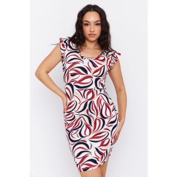   Smaragd,rakott vállú női ruha,mintás,S,Tara X Viktori,Young and Free