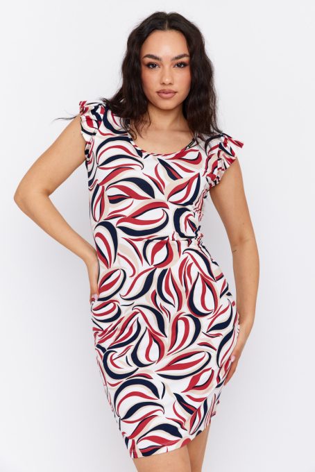 Smaragd,rakott vállú női ruha,mintás,S,Tara X Viktori,Young and Free