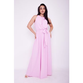   MIAMI női maxi ruha,húzott nyakkivágású,öves,ujjatlan hosszú ruha,rózsaszín,onesize,Tara X Viktori,Young and Free