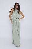 Miami női ruha, húzott nyakú maxi ruha,zöld,Tara x Viktori, Young & Free Kollekció