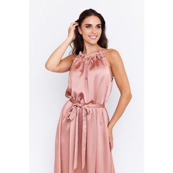   Miami női ruha, húzott nyakú maxi ruha, bronz,Tara x Viktori, Young & Free Kollekció