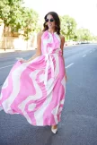 Miami női ruha, húzott nyakú maxi ruha,mintás,Tara x Viktori, Young & Free Kollekció