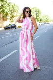 Miami női ruha, húzott nyakú maxi ruha,mintás,Tara x Viktori, Young & Free Kollekció