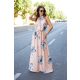 Miami női ruha, húzott nyakú maxi ruha,mintás,Tara x Viktori, Young & Free Kollekció