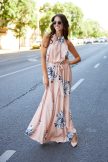 Miami női ruha, húzott nyakú maxi ruha,mintás,Tara x Viktori, Young & Free Kollekció
