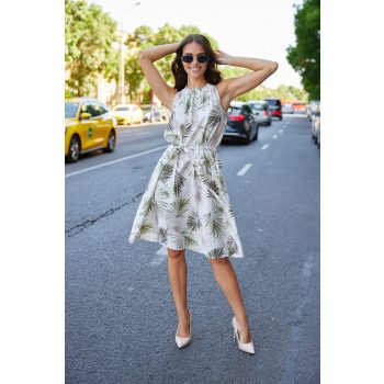   Giselle női ruha, húzott nyakú,megkötős,mintás,L-XL,Tara x Viktori, Young & Free Kollekció