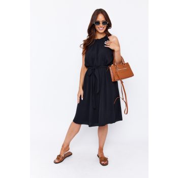   Giselle női ruha, húzott nyakú,megkötős,fekete,S-M,Tara x Viktori, Young & Free Kollekció