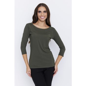   CELINE női póló kerek nyakkal, testhezálló fazon,khaki,XL,Tara X Viktori,Young&Free Kollekció