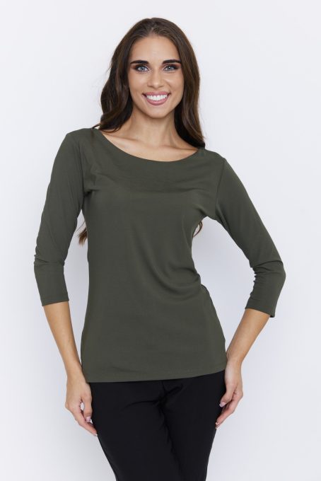 CELINE női póló kerek nyakkal, testhezálló fazon,khaki,XL,Tara X Viktori,Young&Free Kollekció