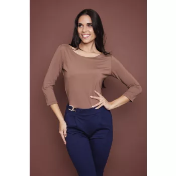   CELINE női póló kerek nyakkal, testhezálló fazon,bézs,M,Tara X Viktori,Young&Free Kollekció