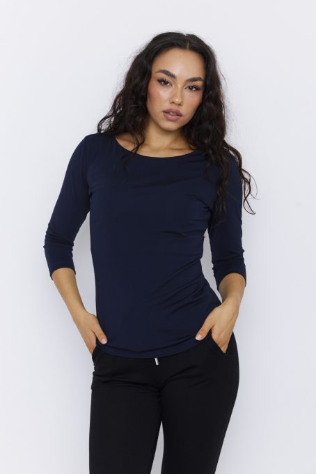 CELINE női póló kerek nyakkal, testhezálló fazon,sötétkék,S,Tara X Viktori,Young&Free Kollekció