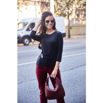 Michelle women's twist waist top with decorative buckle