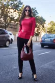 Michelle női csavart derekú, csattal díszített elegáns felső,bordó,M,Tara X Viktori,Young&Free Kollekció