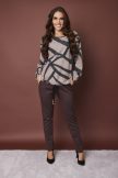 VIGO női kötött tunika mintás – meleg, húzott aljú, kerek nyakú pulóver fazon,mintás,S-M,Tara X Viktori