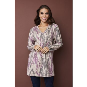   AVIANA V-nyakú kötött női pulóver gombos ujjal,mintás,S-M,Tara X Viktori,Young&Free Kollekció