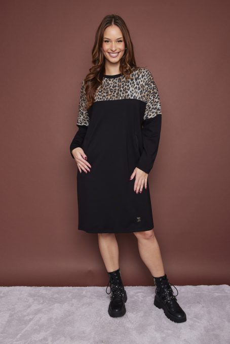 ALIVIA női tunikaruha-mintás betéttel és zsebekkel,L-XL,Tara X Viktori,Young&Free Kollekció