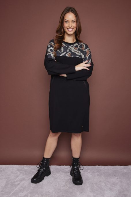 ALIVIA női tunikaruha-mintás betéttel és zsebekkel,S-M,Tara X Viktori,Young&Free Kollekció