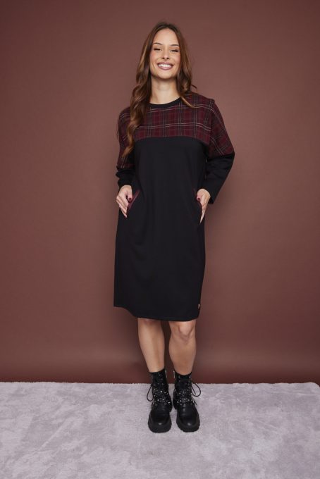 ALIVIA női tunikaruha-mintás betéttel és zsebekkel,S-M,Tara X Viktori,Young&Free Kollekció