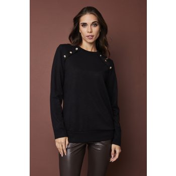   SALYSSA women’s knitted sweater – longline buttoned shoulder tunic