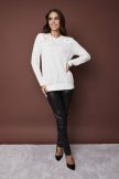 SALYSSA women’s knitted sweater – longline buttoned shoulder tunic