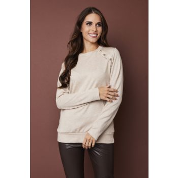   SALYSSA women’s knitted sweater – longline buttoned shoulder tunic