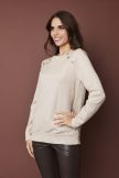 SALYSSA women’s knitted sweater – longline buttoned shoulder tunic