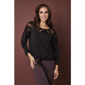   GRIZA-női-felső-csipkebetétes-alul-megkötős,fekete,M,Tara X Viktori