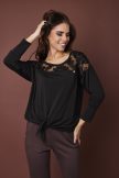 GRIZA-női-felső-csipkebetétes-alul-megkötős,fekete,M,Tara X Viktori