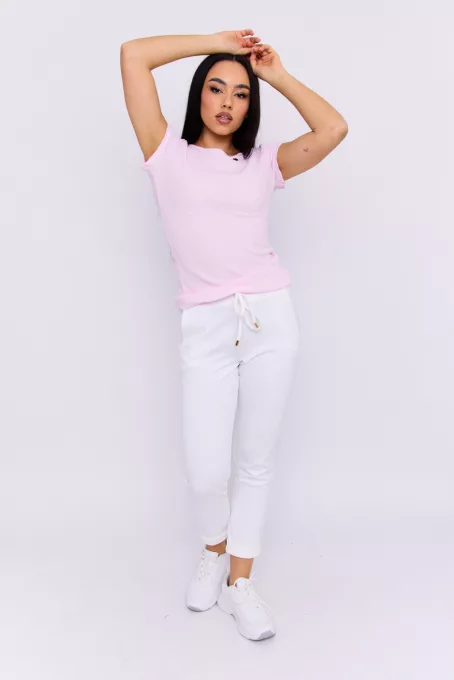 Payton női nadrág, élén tűzött, gumis derekú nadrág, ekrü,M,Tara x Viktori