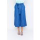 BERYL blue palazzo pants for women – wide-leg summer trousers with elastic waist and linen-effect fabric