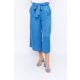 BERYL blue palazzo pants for women – wide-leg summer trousers with elastic waist and linen-effect fabric