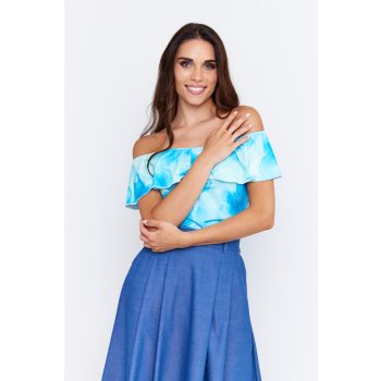 SUNSHINE spanyol fodros női topp,mintás,S,Tara X Viktori