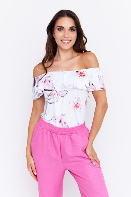 SUNSHINE spanyol fodros női topp,mintás,S,Tara X Viktori