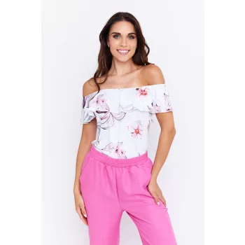 SUNSHINE spanyol fodros női topp,mintás,M,Tara X Viktori