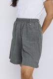 MEGAN women’s linen shorts – summer elastic waist shorts with pockets and belt loops