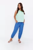 SUNNY női ujjatlan top– gumis aljú, fodros nyakú, elegáns felső,mentazöld,L-XL,TaraxViktori
