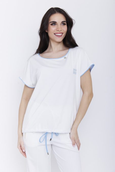 Tara X Viktori női póló,XL,fehér-kék