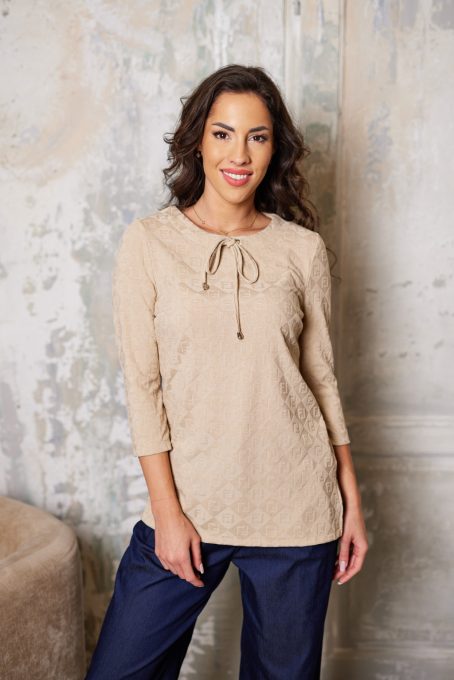 Nessa women's tunic, round-neck, front-tie, Tara x Viktori