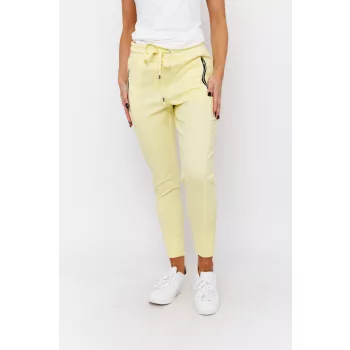   NANZIE sportos női nadrág cipzáras zsebekkel és széles passzés szárral,világossárga,M,Tara X Viktori