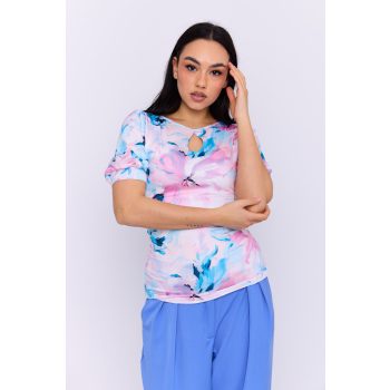   Addison women's top, pullover, puff-sleeve keyhole-neck shirt, Tara x Viktori